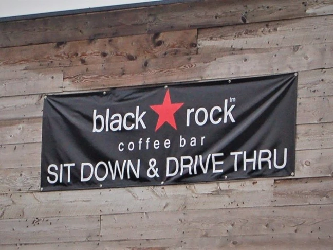 Black Outdoor Banner for Coffee Bar