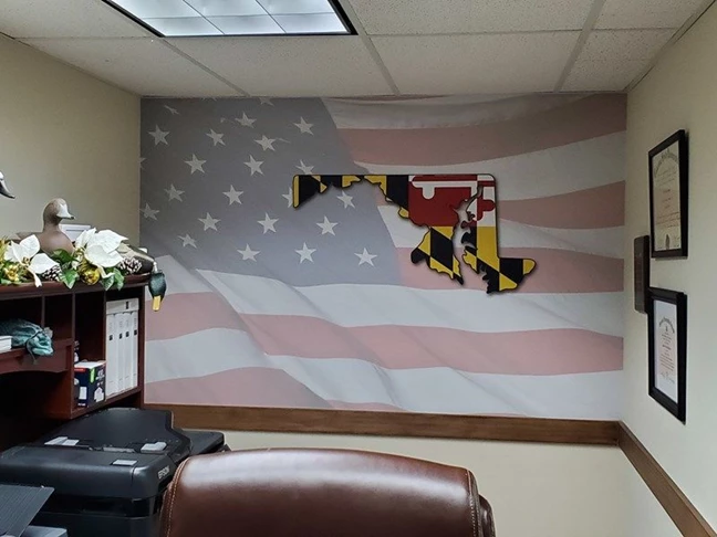 Maryland Flag State Wall Mural on American Flag Wall