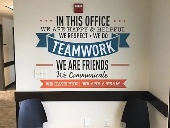 Office Wall Mural with Text